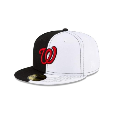 Black Washington Nationals Hat - New Era MLB Split Crown 59FIFTY Fitted Caps USA4078329